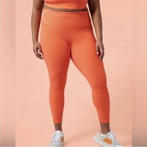 NWT Athleta Alicia Keys Coral Orange Keys Elation Tight Ribbed Leggings Size 1X